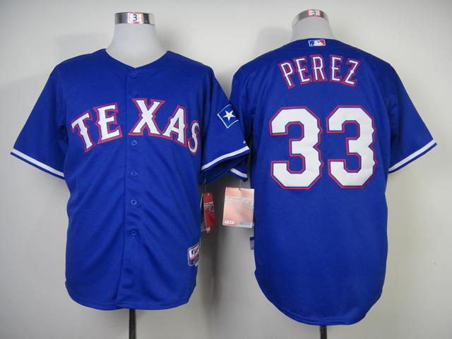 Men Texas Rangers #33 Perez Blue MLB Jerseys->texas rangers->MLB Jersey